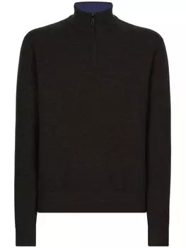 Dolce & Gabbana кашемировый пуловер с воротником на молнии, серый