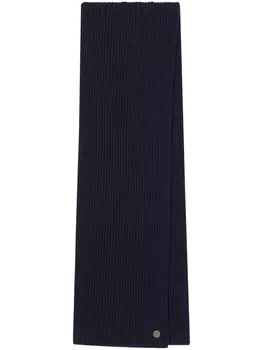 Dolce & Gabbana кашемировый шарф с нашивкой-логотипом DG, синий