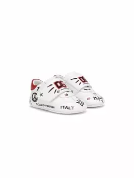 Dolce & Gabbana кеды с принтом граффити, белый