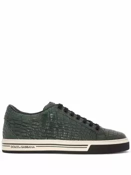 Dolce & Gabbana кеды с тиснением под крокодила, зеленый