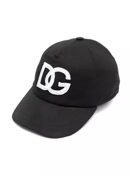 Dolce & Gabbana кепка на липучках с вышитым логотипом, черный