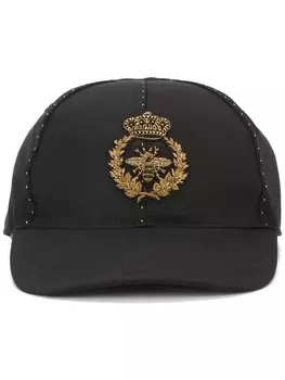Dolce & Gabbana кепка с вышивкой crown & bee, черный