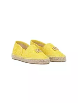 Dolce & Gabbana Kids эспадрильи с логотипом, желтый