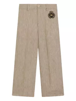 Dolce & Gabbana Kids брюки чинос с логотипом, нейтральный