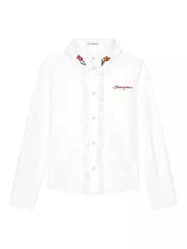 Dolce & Gabbana Kids декорированная рубашка, белый