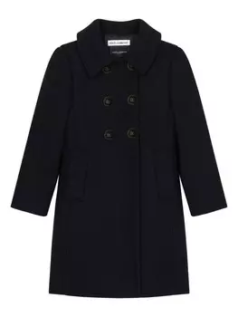 Dolce & Gabbana Kids двубортное пальто с пуговицами DG, черный