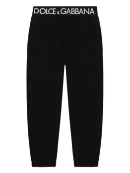 Dolce & Gabbana Kids джегинсы с логотипом, черный