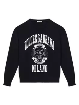 Dolce & Gabbana Kids джемпер с логотипом, черный