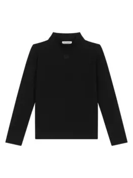 Dolce & Gabbana Kids джемпер с высоким воротником и вышитым логотипом, черный