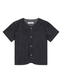 Dolce & Gabbana Kids джинсовая рубашка с вышитым логотипом, синий