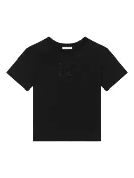 Dolce & Gabbana Kids футболка из джерси с логотипом, черный