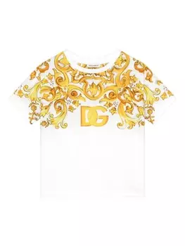 Dolce & Gabbana Kids футболка Majolica из джерси, белый