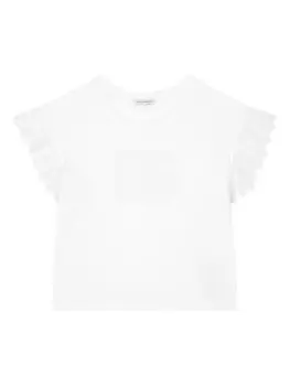 Dolce & Gabbana Kids футболка с английской вышивкой, белый