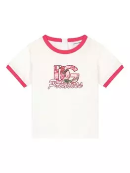 Dolce & Gabbana Kids футболка с логотипом, белый