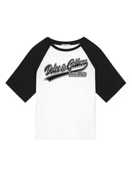 Dolce & Gabbana Kids футболка с логотипом, белый