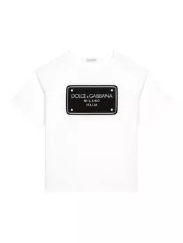 Dolce & Gabbana Kids футболка с логотипом, белый