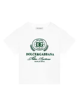 Dolce & Gabbana Kids футболка с логотипом, белый