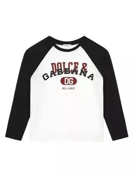 Dolce & Gabbana Kids футболка с логотипом, белый