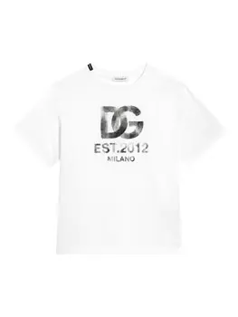 Dolce & Gabbana Kids футболка с логотипом, белый