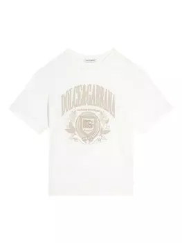 Dolce & Gabbana Kids футболка с логотипом, белый