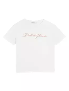 Dolce & Gabbana Kids футболка с логотипом, белый