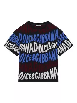 Dolce & Gabbana Kids футболка с логотипом, черный