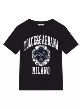 Dolce & Gabbana Kids футболка с логотипом, черный