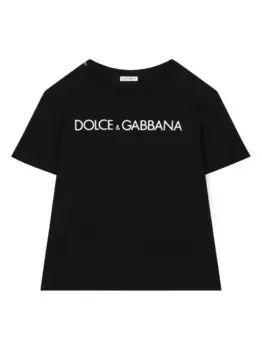 Dolce & Gabbana Kids футболка с логотипом, черный
