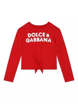 Dolce & Gabbana Kids футболка с логотипом DG, красный