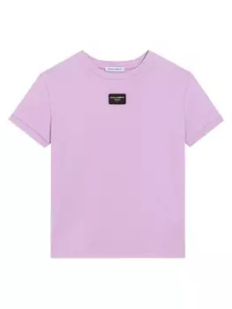 Dolce & Gabbana Kids футболка с логотипом, фиолетовый