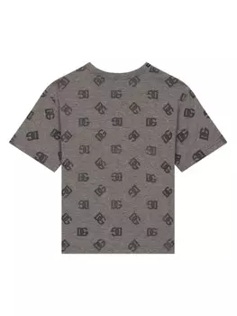 Dolce & Gabbana Kids футболка с монограммой, серый