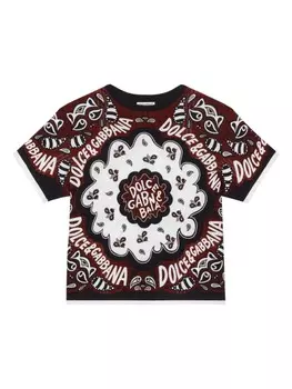 Dolce & Gabbana Kids футболка с принтом, красный