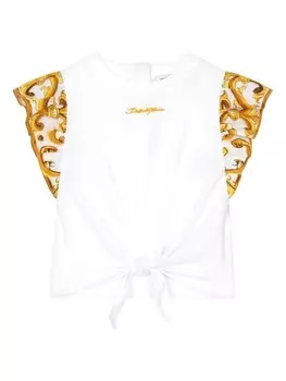 Dolce & Gabbana Kids футболка с принтом Majolica, белый