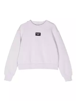 Dolce & Gabbana Kids хлопковая толстовка с логотипом, фиолетовый