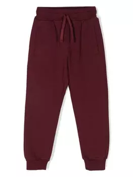 Dolce & Gabbana Kids хлопковые спортивные брюки с нашивкой-логотипом, красный