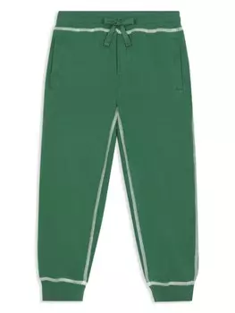 Dolce & Gabbana Kids хлопковые спортивные брюки с логотипом, зеленый