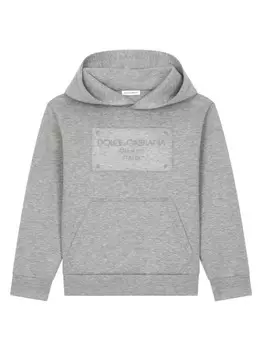 Dolce & Gabbana Kids худи с логотипом, серый