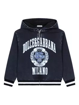 Dolce & Gabbana Kids худи с логотипом, синий