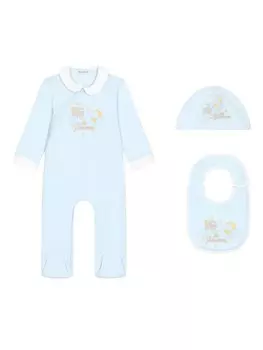 Dolce & Gabbana Kids комплект для новорожденного с принтом Moon and Star, синий