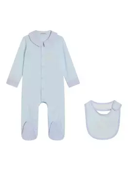 Dolce & Gabbana Kids комплект для новорожденного с вышитым логотипом, синий
