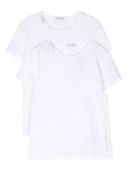 Dolce & Gabbana Kids комплект из двух футболок с логотипом, белый