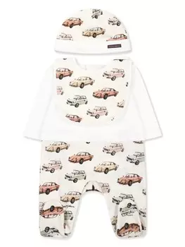 Dolce & Gabbana Kids комплект из хлопковых брюк с логотипом-аппликацией, белый