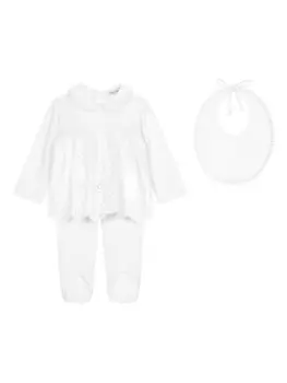 Dolce & Gabbana Kids комплект из трех предметов с английской вышивкой, белый