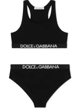 Dolce & Gabbana Kids комплект нижнего белья с логотипом, черный
