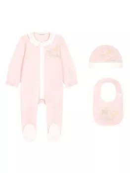 Dolce & Gabbana Kids комплект ромперов с надписью, розовый