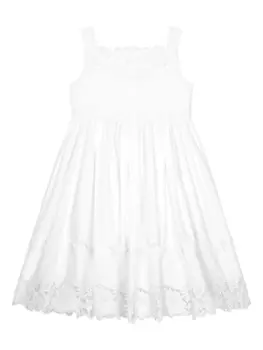 Dolce & Gabbana Kids кружевное платье в технике макраме, белый
