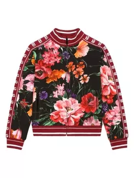 Dolce & Gabbana Kids куртка с цветочным принтом, черный