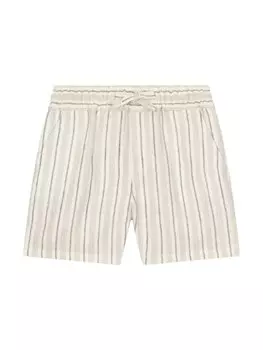 Dolce & Gabbana Kids льняные шорты с полосатым принтом, нейтральный цвет