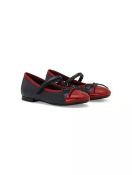 Dolce & Gabbana Kids лакированные балетки DG, синий