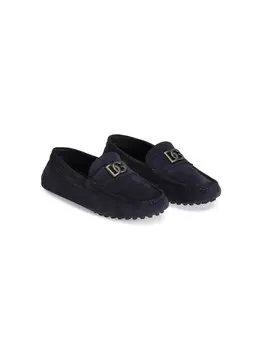 Dolce & Gabbana Kids лоферы с логотипом, синий